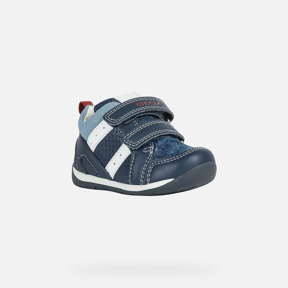 Basket Geox Each Boy - Bleu Marine - Bebe 129576-XBL